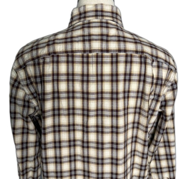 Carhartt Relaxed Fit Men's Long Sleeve Button Down, Brown Plaid, Size M, 2/$50 - Picture 4 of 12